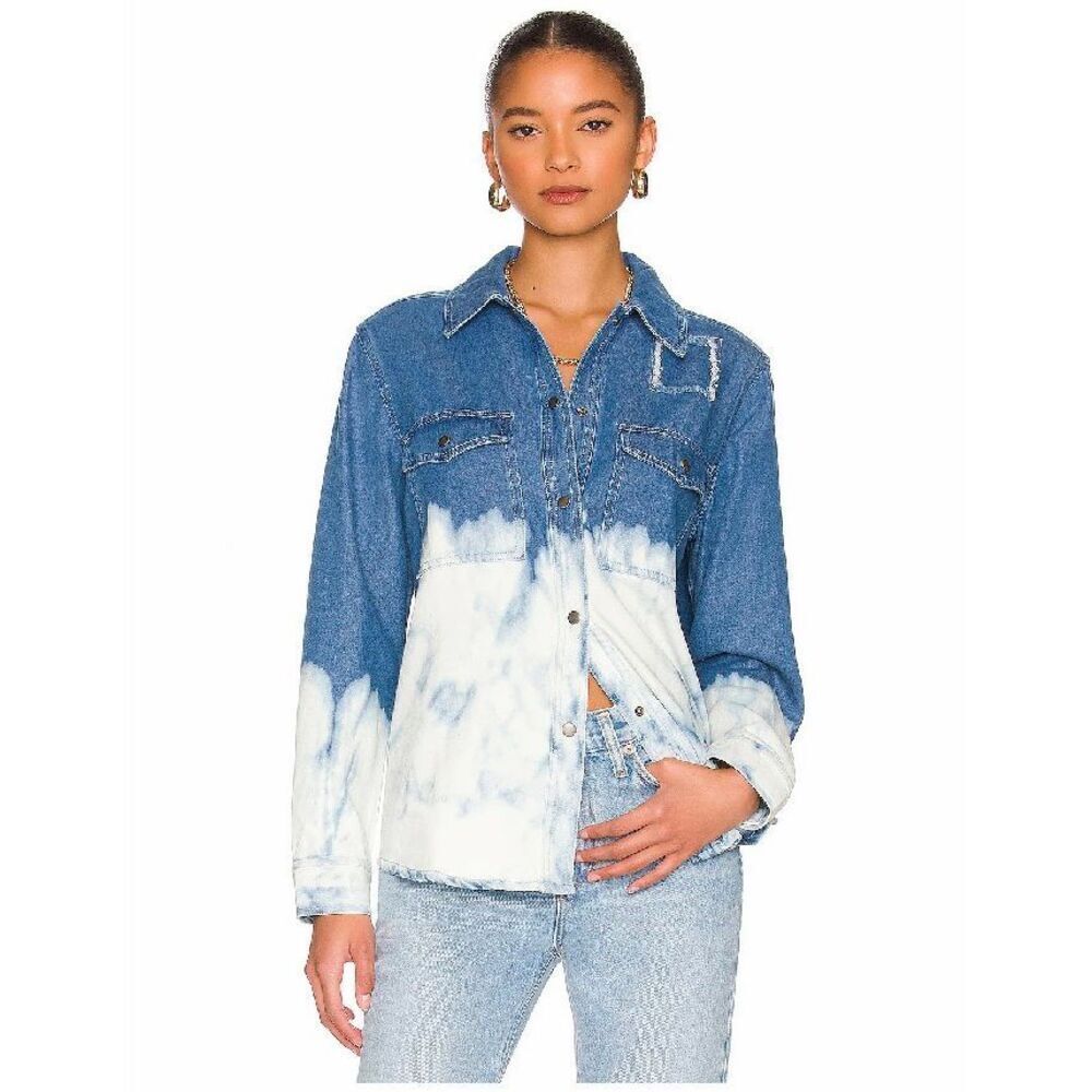 Rails Turner Shacket in Bleached Denim Size M